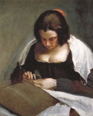 Diego Velazquez Portrait d'une Jeune Femme cousant (df02) Norge oil painting art